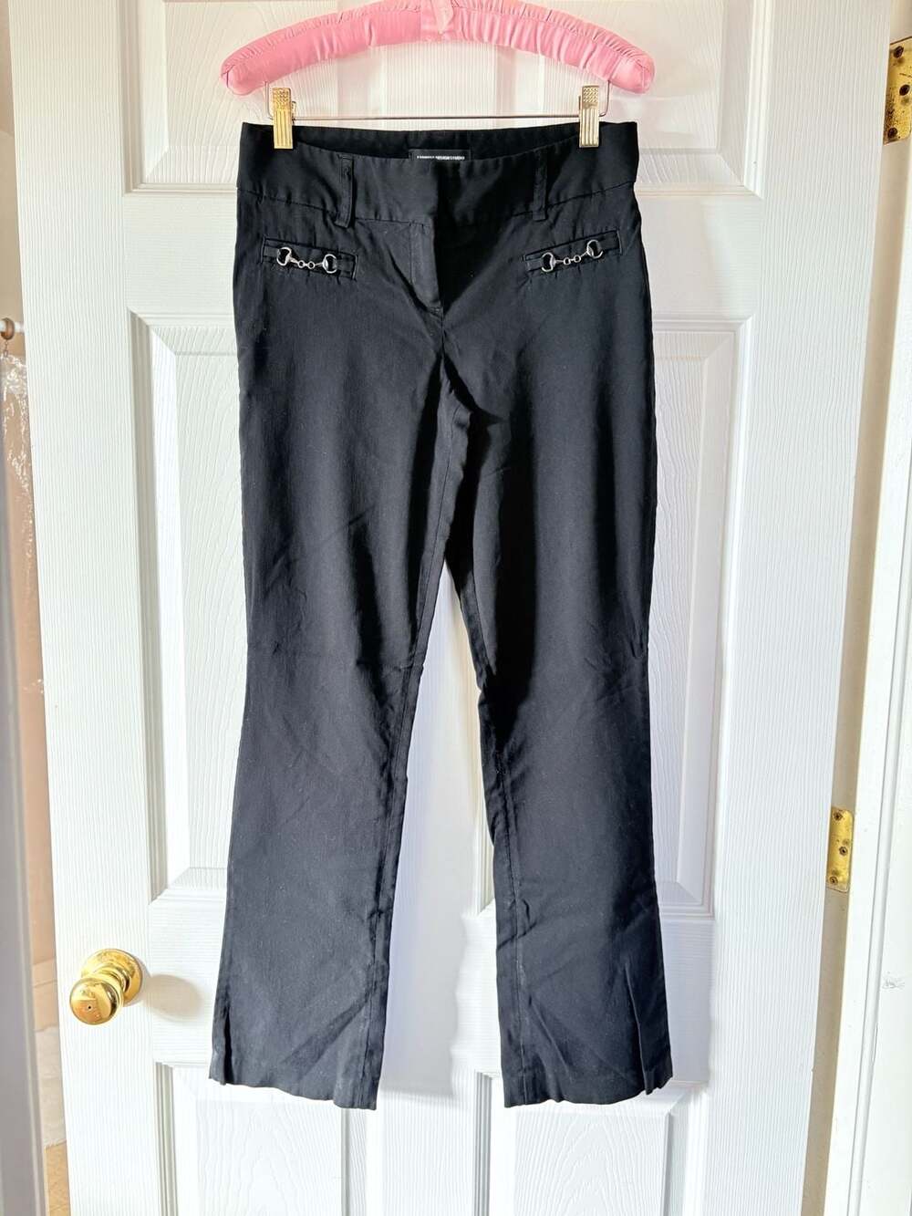 Express Editor Pants Size 2L Black Bit Detail Trousers